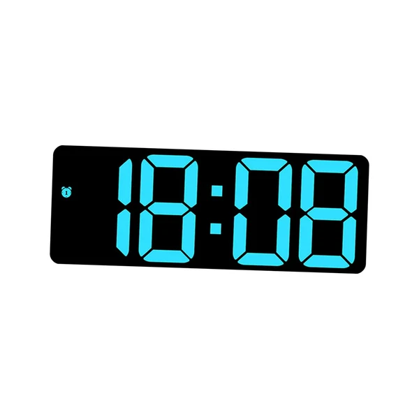 Safe Digital Wall Clock Desk LED Desktop Alarm Clock for Living Room Adult Office Blue High-End