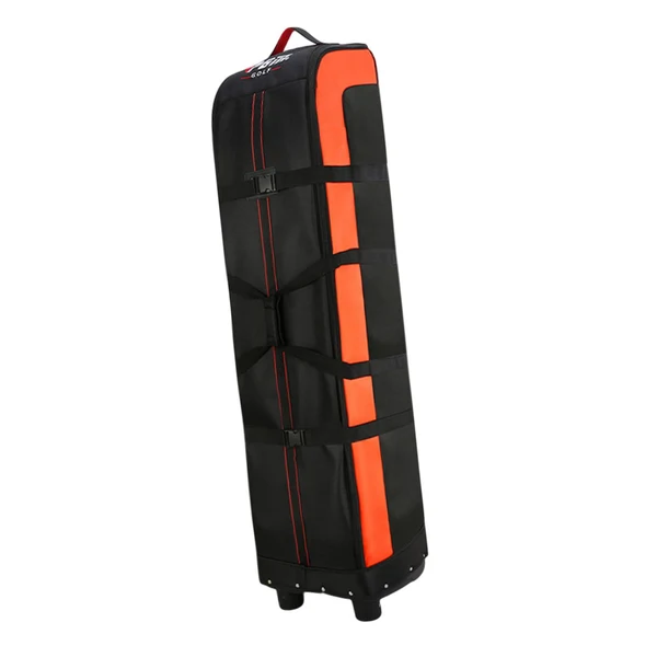 Certified Maxbell Golf Travel Bags with Wheel Universal Detachable Folding Waterproof Club Bag black orange Modern