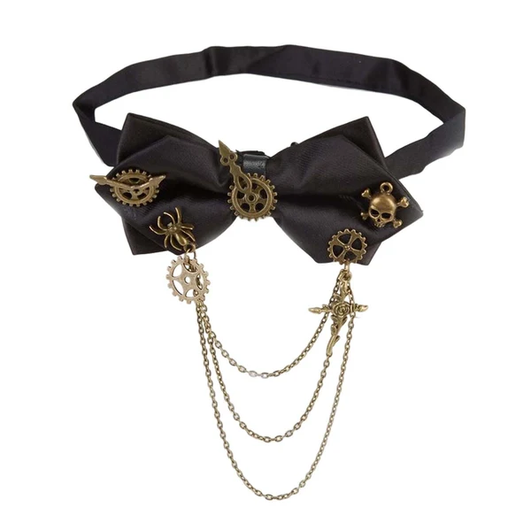 Smart Maxbell Choker Collar Punk Necklace with Gear Chain for Girlfriend Comfortable Black Style B Eco-Friendly