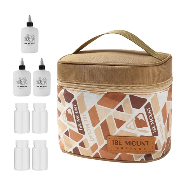 Next-Generation Maxbell Spice Bag Camping Spice Kit Sauce Storage Organizer for Home Kitchen Outdoor Yellow With Bottle Natural
