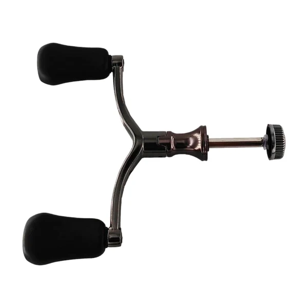 Carefully Designed Maxbell Fishing Reel Handle Aluminum Alloy DIY Double Handle Rocker Grip Black Outstanding