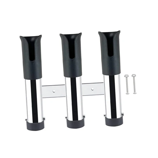 Consistent Maxbell 3 Line Fishing Rod Holder Pole Rest Fishing Pole Rack for Boats Garage Yacht Black Genuine