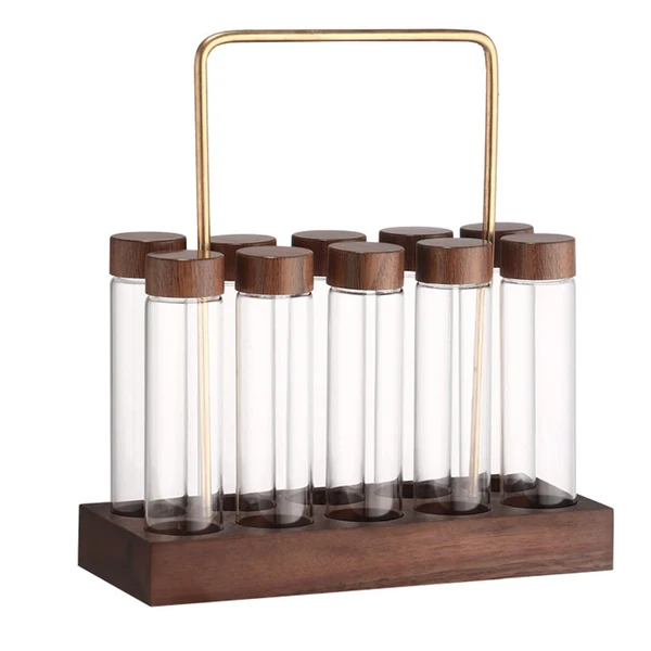 Soft Maxbell 10 Pieces Dosing Glass Vials and Lids Glass Coffee Beans Storage Containers Organic