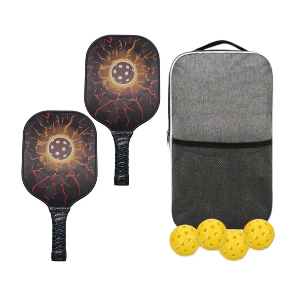 High-End Maxbell Pickleball Paddles Set of 2 Indoor Outdoor Pickleballs Balls for Adults Kids Ball Pattern Relaxed