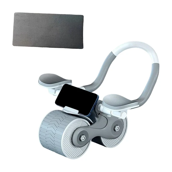 Casual Maxbell Ab Roller Wheel Double Wheels Muscle Training Workout for Women Men Home Gym Grey Reusable