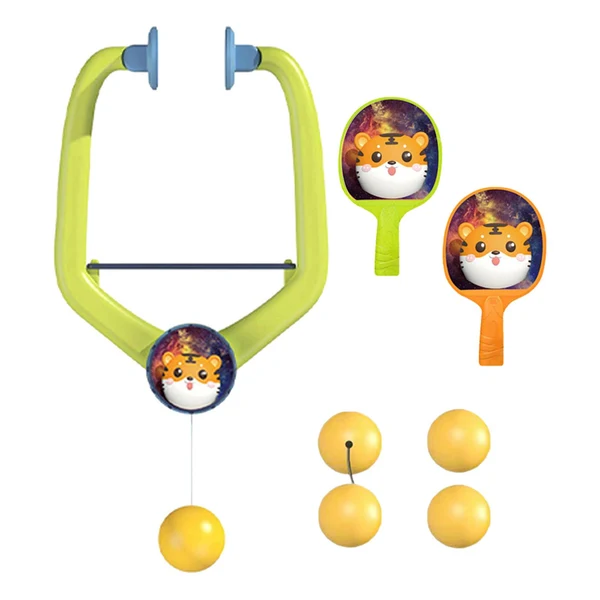 Trendy Maxbell Indoor Hanging Table Tennis Trainer Paddles and Balls No Need Table Portable Tiger Rackets 4Balls Official