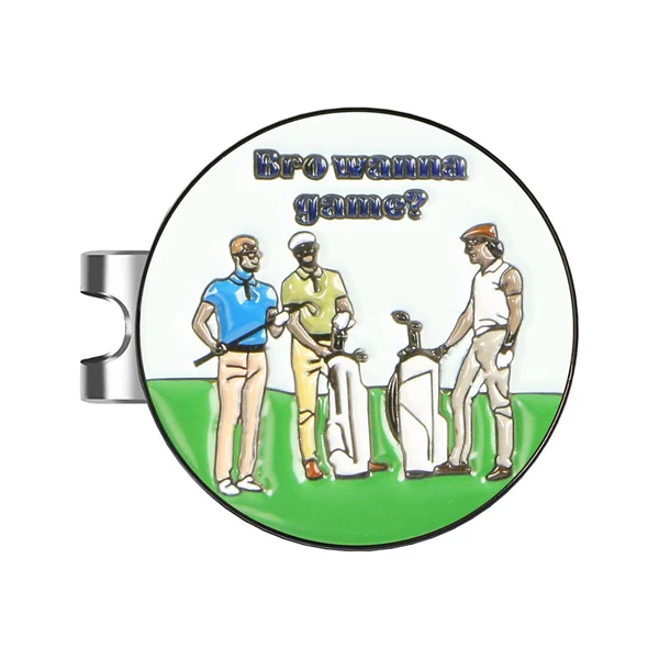 Durable Maxbell Golf Ball Marker Hat Clip Giveaways Removable 25mm Magnetic Ball Marker 3 People Pattern Fine Crafted