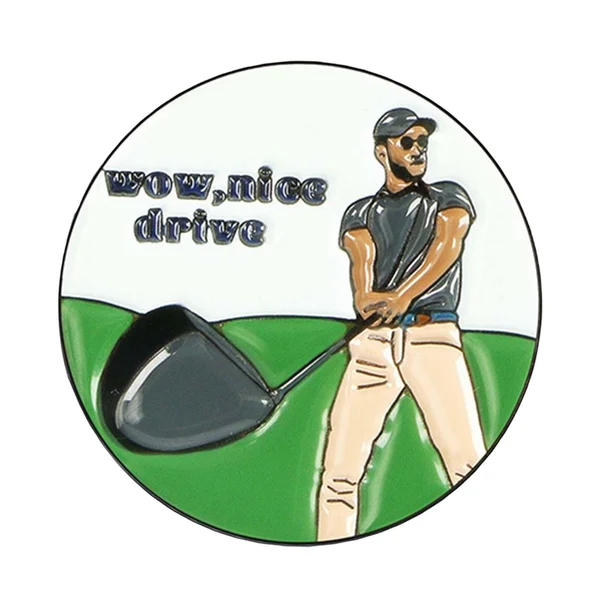 Innovative Maxbell Golf Ball Marker Enamel Plated Green 25mm Golf Ballmarker for Women Men Gift Style B Detailed