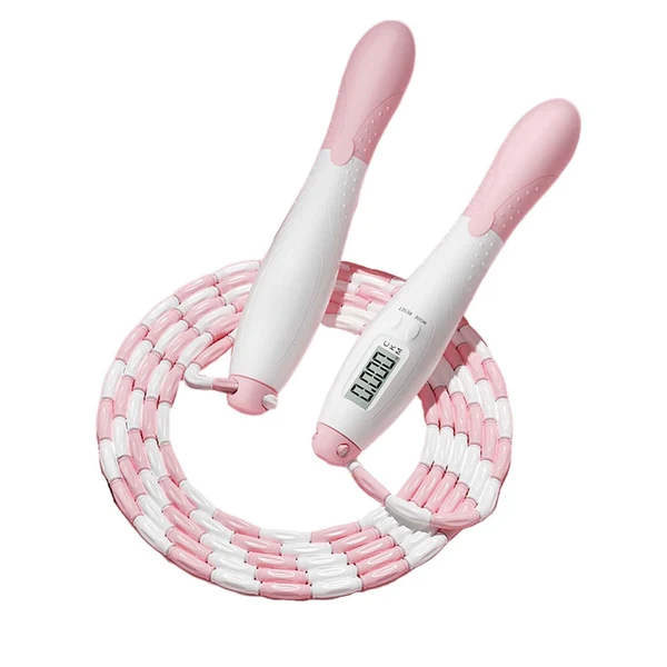 Maxbell Children Soft Beaded Segment Jump Rope Skipping Rope with Counters Portable Pink Specialty