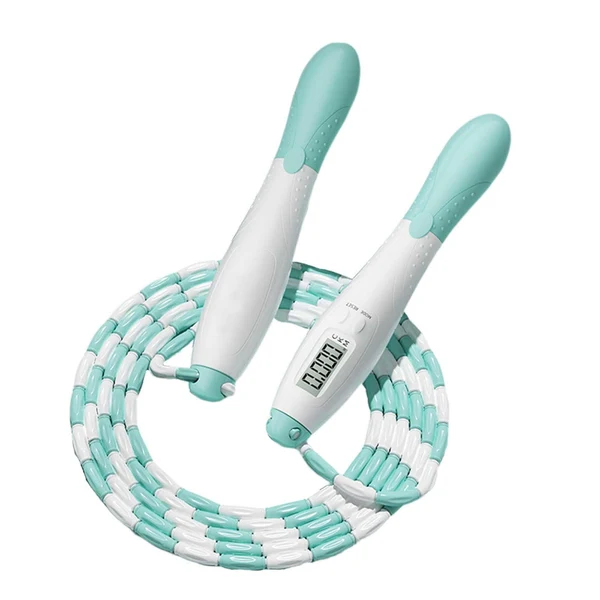 Consistent Maxbell Children Soft Beaded Segment Jump Rope Skipping Rope with Counters Portable Green Natural
