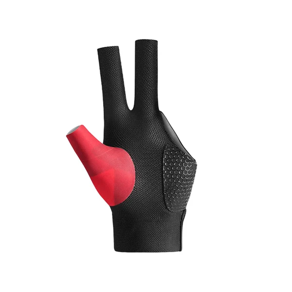 Original Design Maxbell Three Fingers Gloves Left Hand Anti Slip Elastic Pool Cue Mitts Black Red Dependable