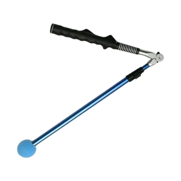 Exceptional Maxbell Foldable Warm up Stick Telescopic Training Aid 79cm Adult Golf Swing Trainer Black Grip Blue Rod Minimalist