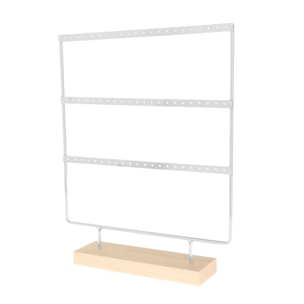 Stylish Maxbell Jewelry Earring Holder Organizer 3 Tier with Wooden Base for NightStand Shop Silver High-End