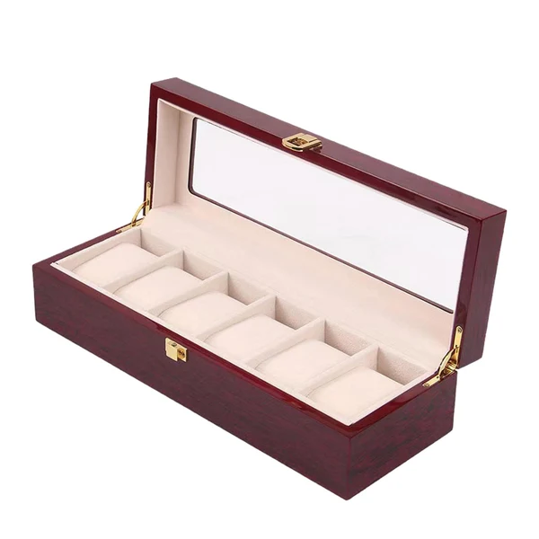 Carefully Designed Maxbell Watch Box Organizer Premium Wooden Watch Box for Girls Women Home Decoration 6 Slot Clean