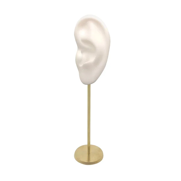 Next-Generation Maxbell Earring Display Stand Human Ear Model Stud Holder Showcase Jewelry Organizer Left Ear White High-Quality