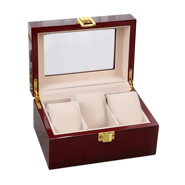 Flexible Maxbell Watch Box Organizer Premium Wooden Watch Box for Girls Women Home Decoration 3 Slot Original