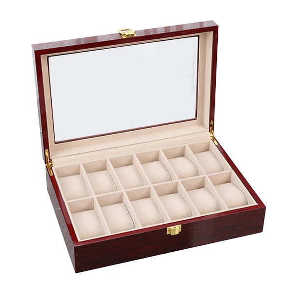 Trendy Maxbell Watch Box Organizer Premium Wooden Watch Box for Girls Women Home Decoration 12 Slot Convenient