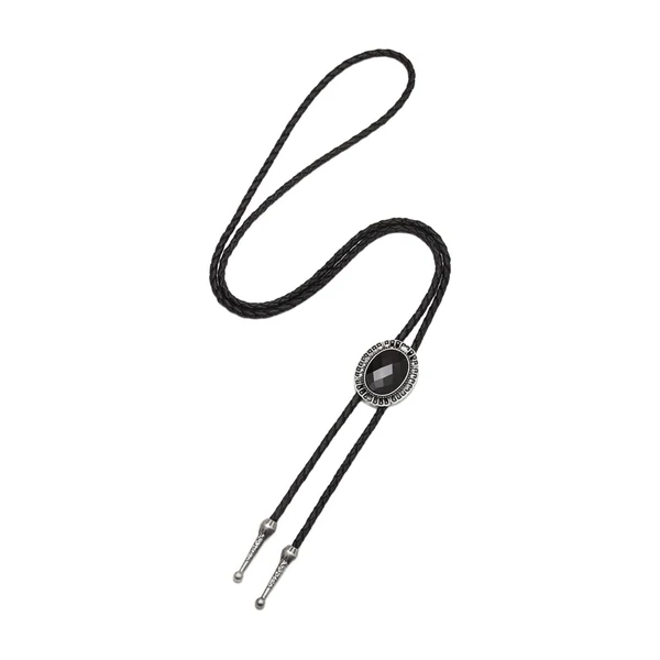 Easy-to-Use Maxbell Bolo Tie Vintage Oval Sweater Chain for Party Holidays Birthday Gift Argent Fine