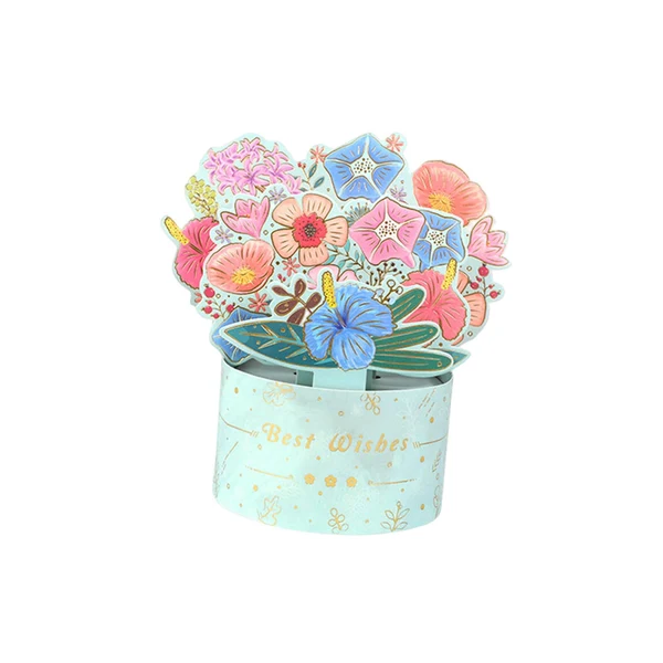 Crafted Maxbell 3D Greeting Card Gift Card Popup Card for Birthday Thinking You Mother's Day blue Top-Quality