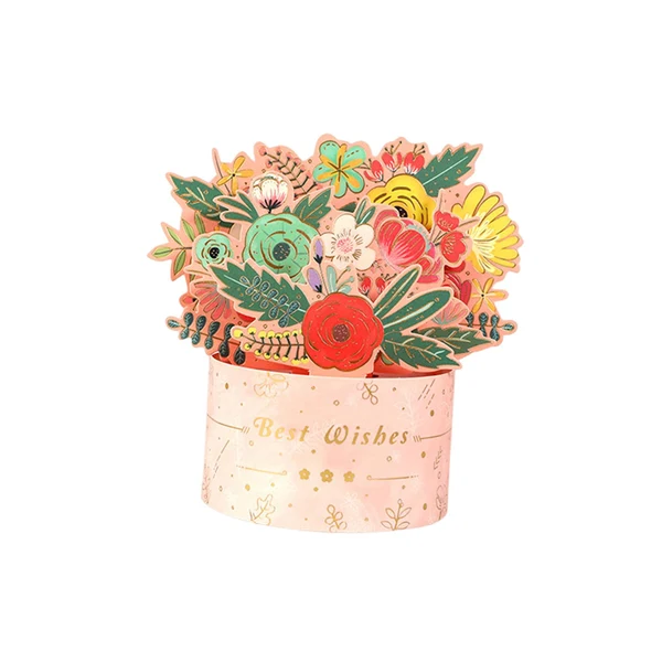 Organic Maxbell 3D Greeting Card Gift Card Popup Card for Birthday Thinking You Mother's Day pink Durable