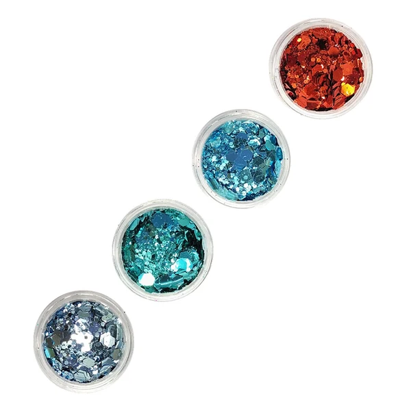 Premium Maxbell 4Pcs Sparkle Sequin Flake Chunky Glitter for Nano Tapes Pedicure Phone Cases Style C Comfortable