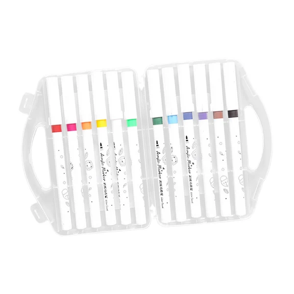 Luxury Maxbell Paint Markers Smooth Quick Drying Acrylic Paint Pens for Ceramic Canvas Wood 12 Colors Carefully Designed