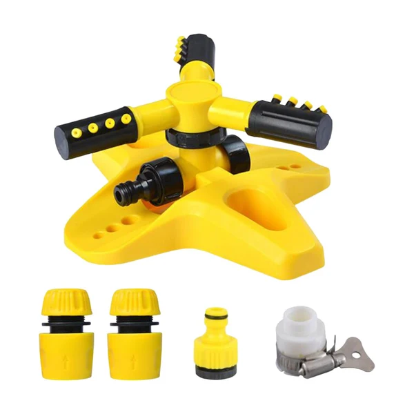 Unique Maxbell Large Area Coverage Water Sprinkler Adjustable Rotating Irrigation Sprinkler and 2 DN15 Connector Durable