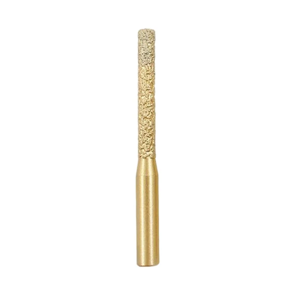 Relaxed Maxbell Diamond Brazed Straight Shank Cylinder Edge Durable for Glass Marble Granite Golden 6.35x5x65mm Crafted
