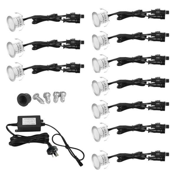 Elegant Maxbell 10Pcs LED Deck Light IP67 Waterproof Outdoor Lamp for Garden Landscape Decor White Powerful