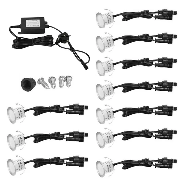 Authentic Maxbell 10Pcs LED Deck Light IP67 Waterproof Outdoor Lamp for Garden Landscape Decor Warm White Original