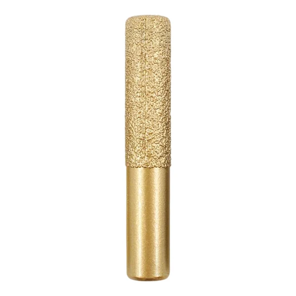 Exceptional Maxbell Diamond Brazed Straight Shank Cylinder Edge Durable for Glass Marble Granite Golden12.7x13.5x75mm Easy-to-Use