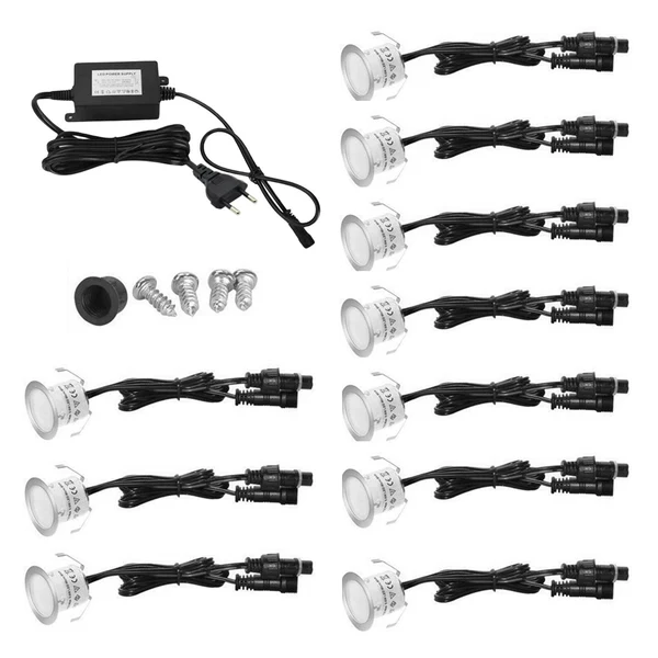 Eco-Friendly Maxbell 10Pcs LED Deck Light IP67 Waterproof Outdoor Lamp for Garden Landscape Decor Warm White Functional