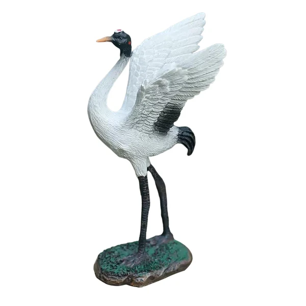 Contemporary Maxbell Outdoor Garden Art Sculptures Crane Miniature for Porch Fairy Garden Desktop 18cm Original Design