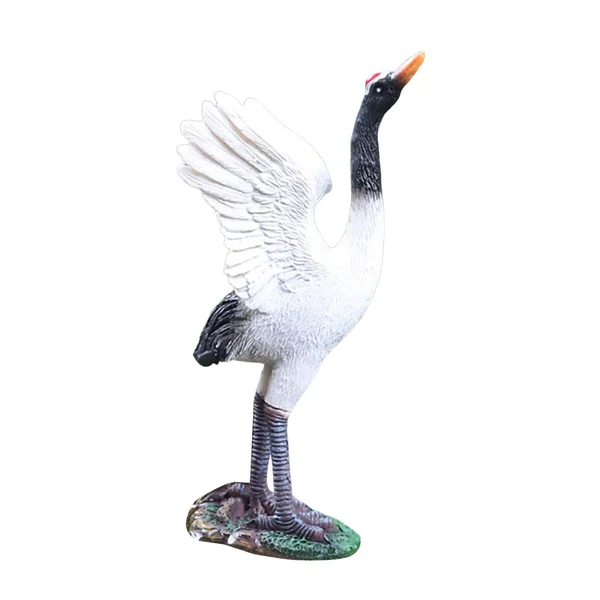 Luxury Maxbell Outdoor Garden Art Sculptures Crane Miniature for Porch Fairy Garden Desktop 11cm Elegant
