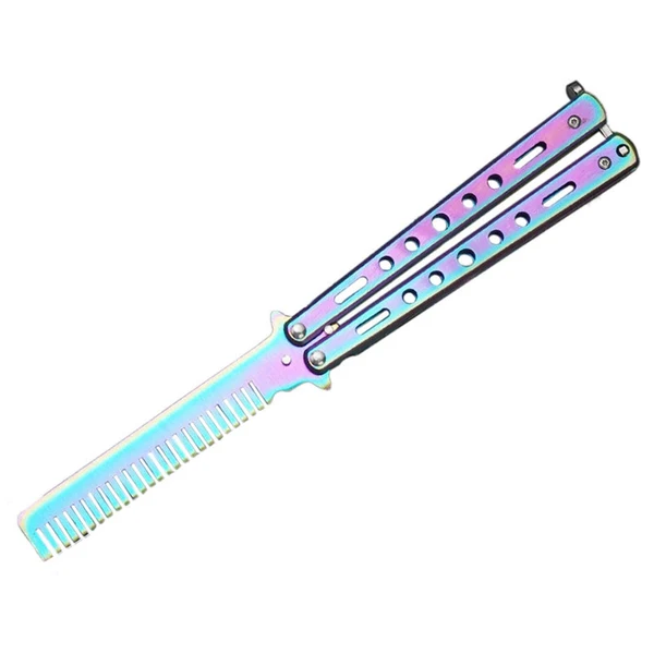 Practical Maxbell Butterfly Combs Hair Trimmer Barber Tool Beard Metal for Beginner Training Colourful Fine