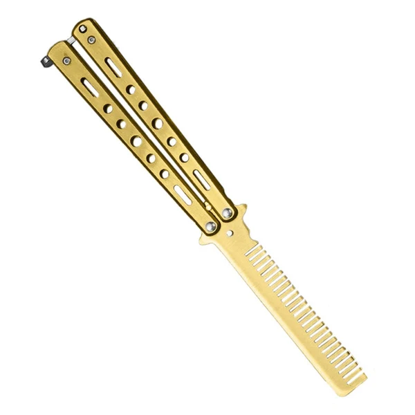 Optimized Maxbell Butterfly Combs Hair Trimmer Barber Tool Beard Metal for Beginner Training Aureate Refined