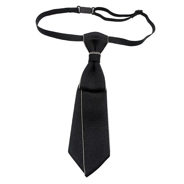 World-Class Maxbell Men Necktie Women Pre Tied Necktie Pretied Ties for Party Carnivals Concerts Black Sharp Corner First-Class