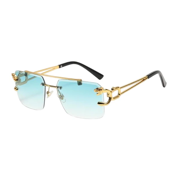 Powerful Maxbell Rectangle Frameless Glasses Traveling Trendy 400 Party Rimless Sunglasses green Pure