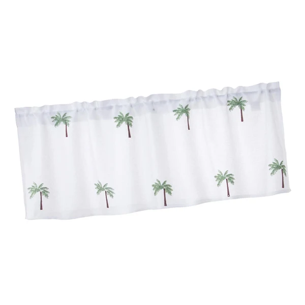 Fashionable Maxbell Rod Pocket Short Curtain Drapes Short Curtains for Small Window Door Bedroom Tree 132cmx46cm Pure