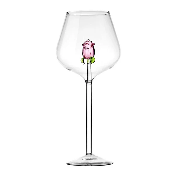 Green Maxbell Rose Wine Glasses Beverage Cups Wedding Glasses Cocktail Glass for Home Events 650ml Sophisticated