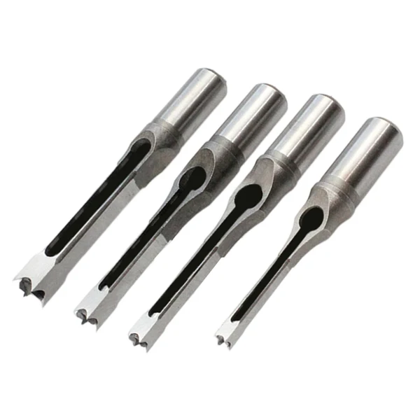 Safe Maxbell 4Pcs Woodworking Mortising Chisel Durable Hole Drill Bit for DIY Woodworking Square Shell Fashionable