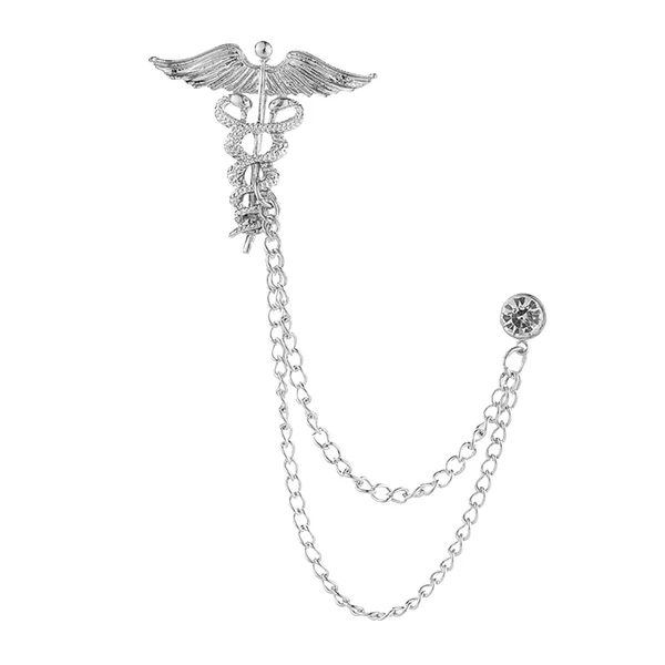 Expertly Made Maxbell Suit Brooch with Chain Fashion Wedding Brooch Pin Jewelry Angel Wing Brooch Argent Durable