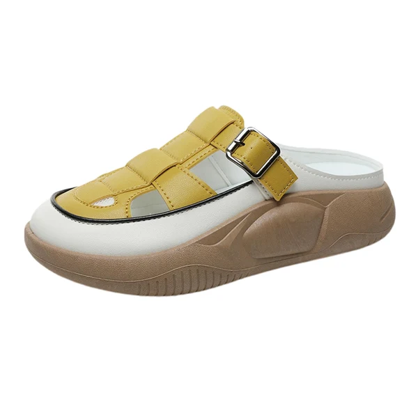 Carefully Designed Maxbell Women's Slide Sandals Comfortable Flat Shoes 5cm Thick Sole Nonslip Slippers Yellow 40 Trendy