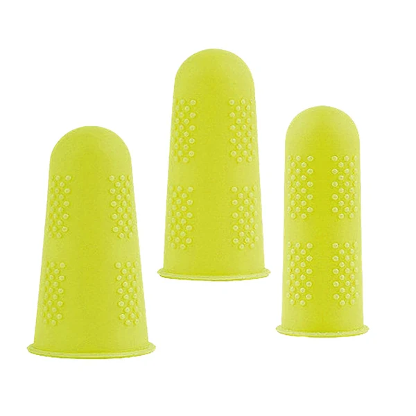 Sophisticated Maxbell 3x Finger Thumb Cots Non Slip Gloves Finger Sleeves Fingertip Cover Silicone yellow High-Grade