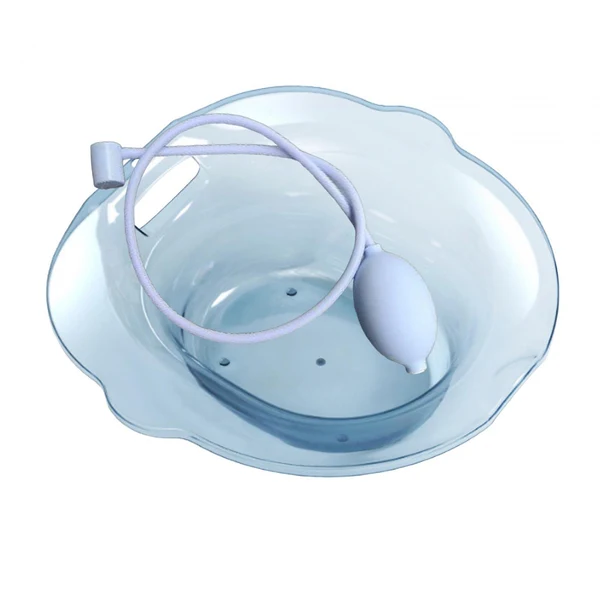 User-Friendly Maxbell Sitz Bath Basin for Toilet Wider Seating Area Hip Bath for Elderly Women Men Blue with flusher Natural