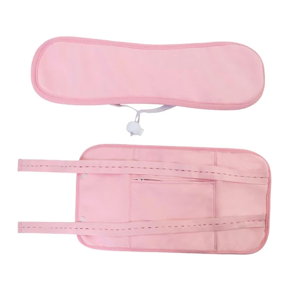 Efficient Maxbell Castor Oil Pack Compress Adjustable Flannel Anti Oil Leak for Waist and Neck Pink Button Strap Genuine