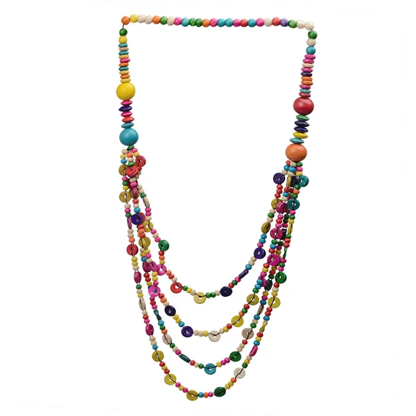 Authentic Maxbell Bohemian Wood Beads Necklace Multi Layers Women Girl Durable Holiday Jewelry Long-Lasting