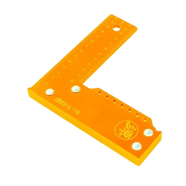 Traditional Maxbell Right Angle Ruler High Precision Professional 90 Degree Ruler L Shaped Square Ruler Orange 150mm High-Quality
