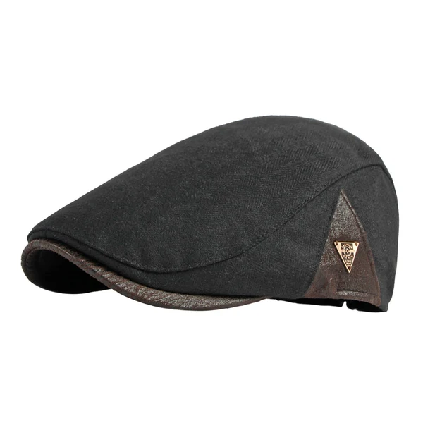 Comfortable Maxbell Painter Hat Breathable Herringbone Driving Cap for Driving Camping Traveling Black Soft