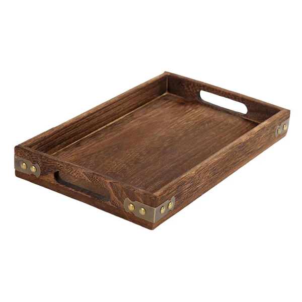 Powerful Maxbell Wood Serving Tray Platter Eating Tray for Breakfast in Bed Convenient Sturdy 36x24x4cm Healthy